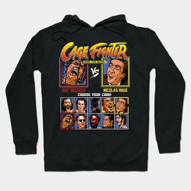 Nicolas Cage Fighter - Conair Tour Edition Hoodie by RetroReview